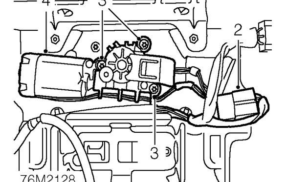 Sun roof motor – Remove headlining. See REPAIR MANUAL - Body.