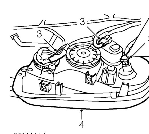 Headlamp – Remove 4 bolts and release headlamp from front panel.