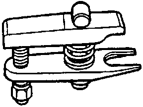 A ball joint remover tool with a screw mechanism and forked end