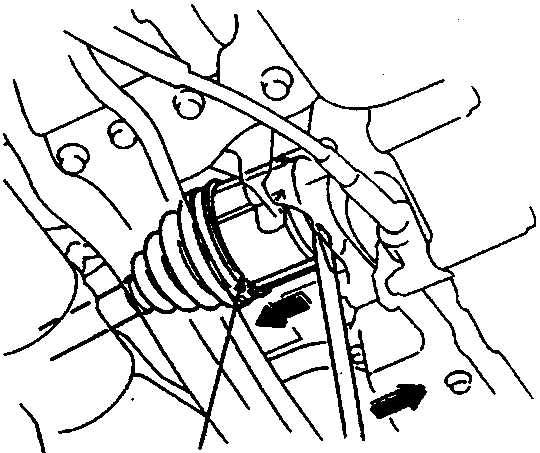 Diagram showing the driveshaft connection point with callout A and reference number 12M 0827