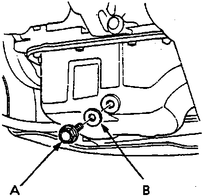 Diagram of engine oil drain plug and washer location