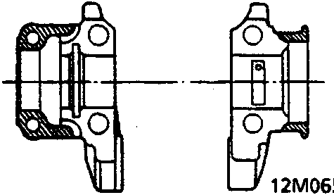Cross-section diagram of two camshaft holders showing shaded areas for gasket application