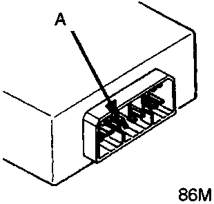 Diagram showing bent terminal inside connector labeled A