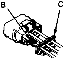 Diagram of connector parts labeled A, B, C