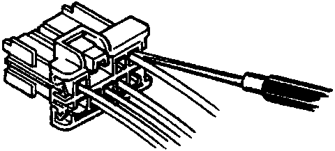Diagram showing a tester probe being inserted into a connector from the wire side