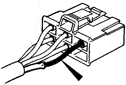 Diagram of a wiring connector with wires showing signs of burning