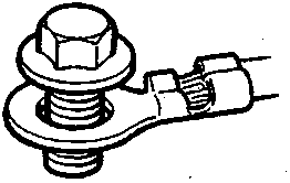 A single earth terminal bolted to a corroded surface, with visible corrosion around the hole. Figure number 86M 2545.