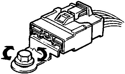 Diagram of an earth eyelet and wiring connector being tightened to a vehicle body