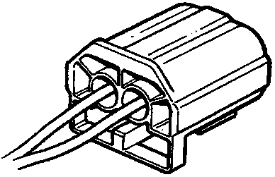A non-sealed electrical connector with two wires entering from the rear