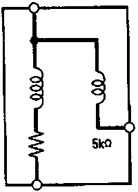 Schematic diagram of the ignition coil showing primary and secondary windings with a 5kΩ resistor, labeled A at the bottom terminal
