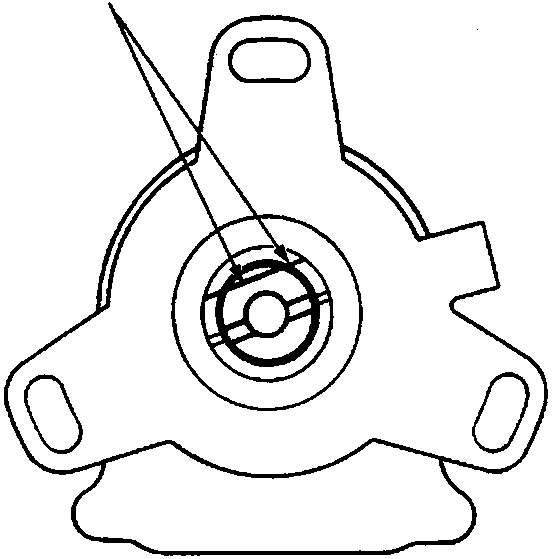 Diagram of a distributor coupling with callout A pointing to an index mark