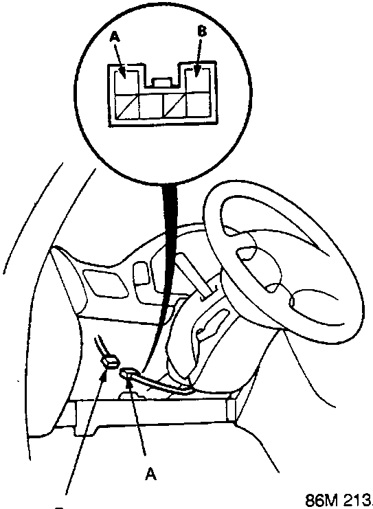 Diagram showing the location of the 6-P connector and main wire harness under the dashboard