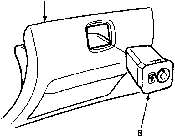 Diagram of the dashboard lower cover with dash lights brightness controller attached behind it