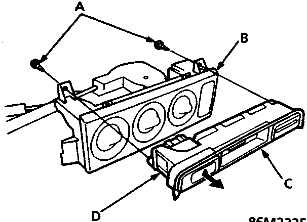 Heater control panel with clock and hazard warning switch being separated