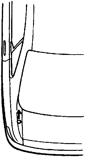 Diagram showing the antenna mast being inserted into the vehicle body panel