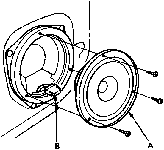 Diagram of door speaker and 2-P connector showing removal from door panel