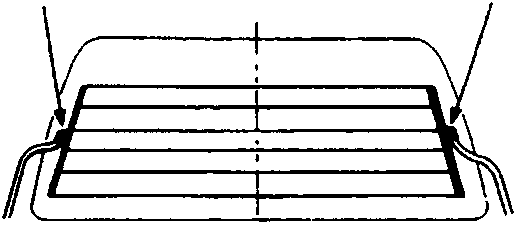 Diagram of demister wire terminals showing positive and negative connections