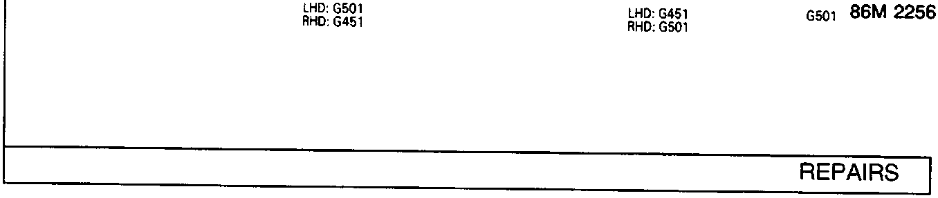 Document code and reference numbers G501 86M 2256 with LHD and RHD model variants.