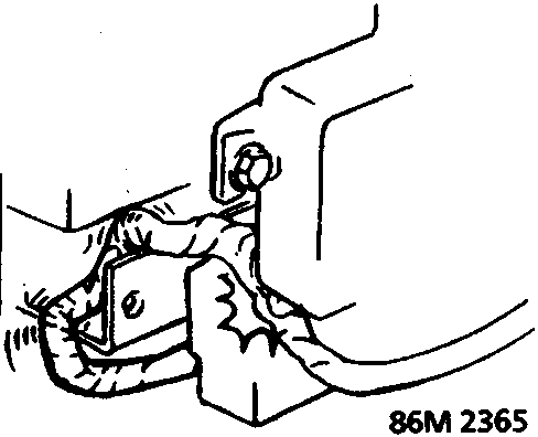 Diagram showing the correct installation of harness wires near a component, avoiding pinching