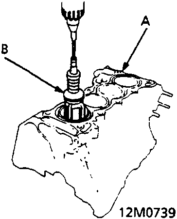 Diagram showing cylinder block and cylinder hone tool