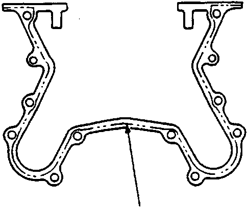 Gasket outline for right side cover showing a broken line along the central mating surface