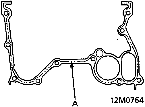 Gasket outline for oil pump showing a broken line along the central mating surface