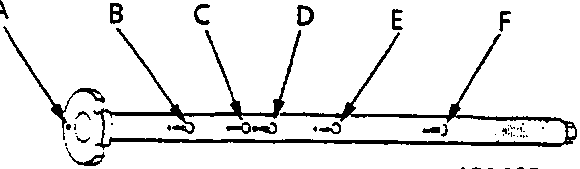 Diagram of balancer shaft showing attachment positions labeled A through F for installation and removal sequence.