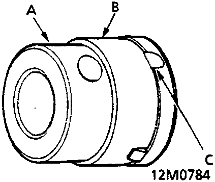Diagram of Front No. 1 bearing with callouts A, B, and C indicating specific features