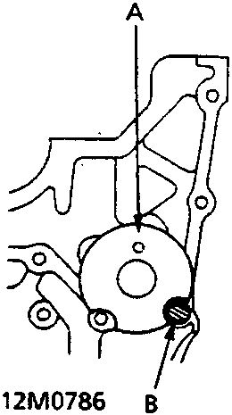 Detail view of end disk and positioning pin on cylinder block