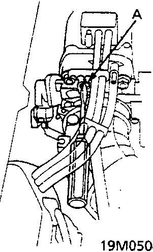 Diagram of the idle adjusting screw labeled A