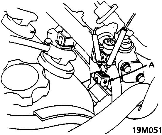 Diagram of a fuel injector with callout A