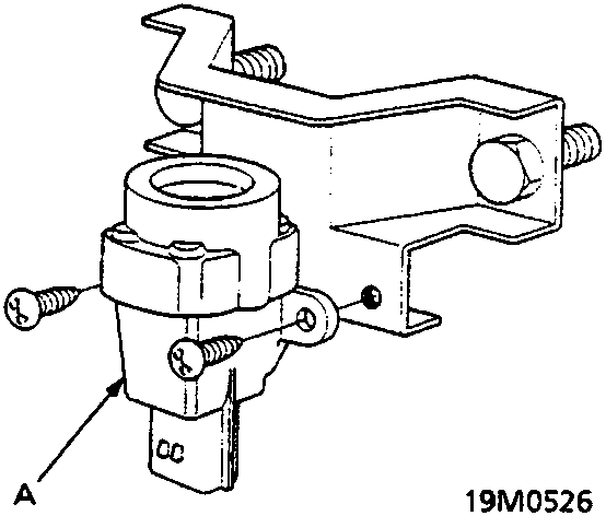 Diagram of the inertia switch assembly with callout A