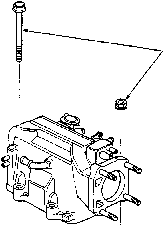 Diagram showing the intake manifold assembly with bolts and nuts, indicating a torque of 22 N m.