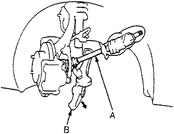 Diagram showing driveshaft and lower arm being separated from gearbox area