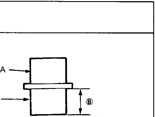 Diagram of spacer collar with callouts A, B and dimension mark B circled