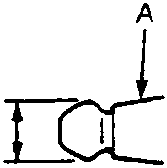 Diagram showing a cross-section of a shift arm with an arrow indicating width measurement at point A.