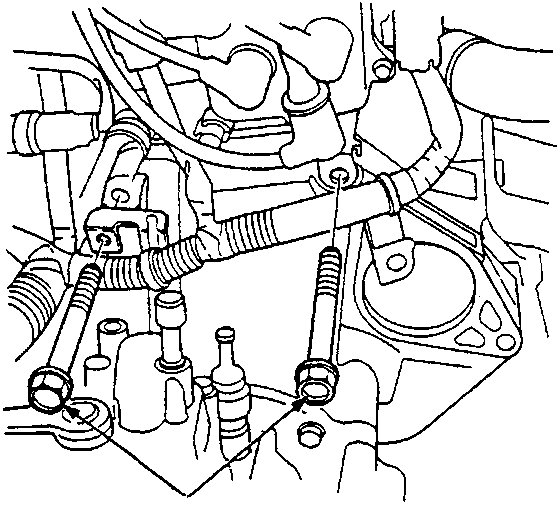 Diagram showing gearbox housing mounting bolts labeled A with dimensions 12 x 1.25 mm and torque 65 N m