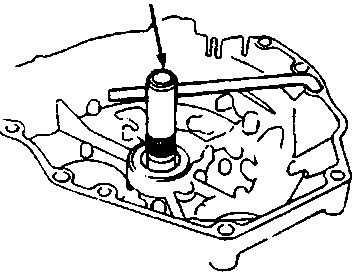 Diagram showing tool 18G 1530 being inserted into the gearbox mainshaft area
