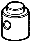 Two valve caps with arrows A pointing up and B pointing down