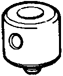 A valve cap with arrows A pointing up and B pointing down