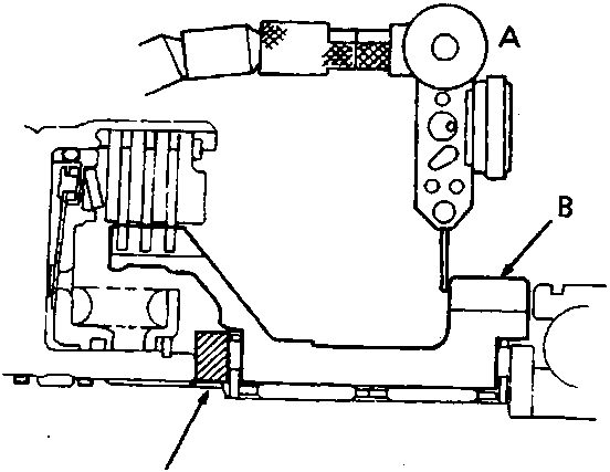Diagram showing a D.T.I. gauge measuring 2nd gear with a selective splined washer installed in the gearbox housing