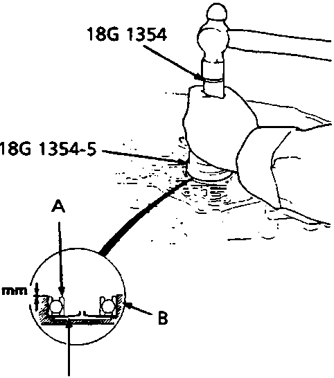 Diagram showing installation of oil guide plate and bearing into gearbox housing with tool 18G 1354 and 18G 1354-5, indicating a fitted dimension of 0–0.03 mm