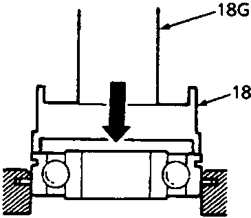 Diagram showing bearing installation using tools 18G 1354 and 18G 1354-15