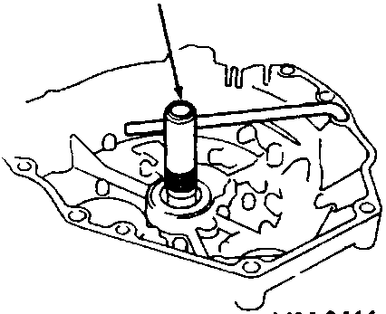 Diagram showing tool 18G 1530 positioned on the gearbox assembly (44M 0411)