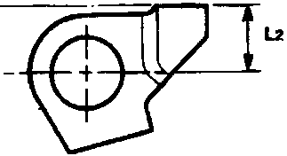 Diagram showing dimensions L1 and L2 on a parking brake stopper component