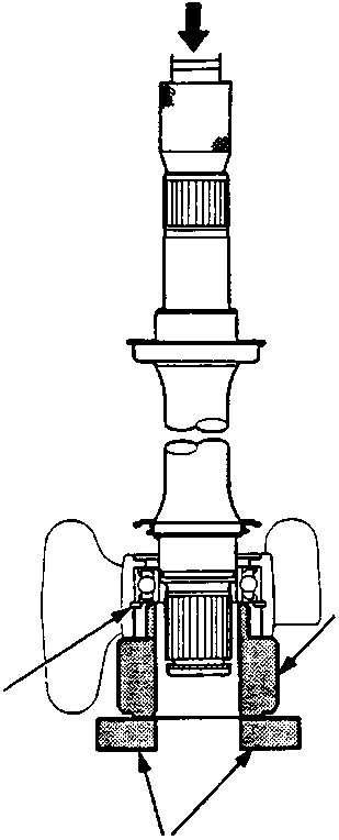 Diagram showing the pressing of an intermediate shaft into a shaft bearing using tools 18G 1679 and 18G 1676. Labels A indicates Press and B indicates Internal Circlip.