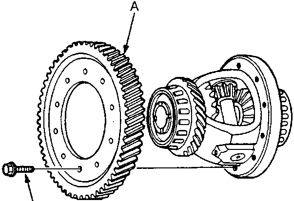 Diagram showing the final driven gear being aligned with chamfers on its inside diameter facing the carrier, with bolts indicated for 103 N m torque