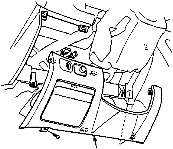 Diagram of the lower cover area in the car interior, labeled A