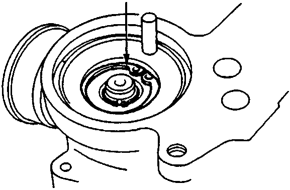 Diagram of gear housing bottom showing 28 mm snap ring location labeled A