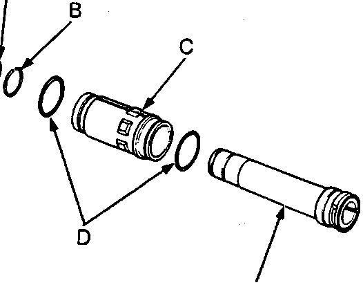 Exploded view diagram of seal retainer components labeled A through E